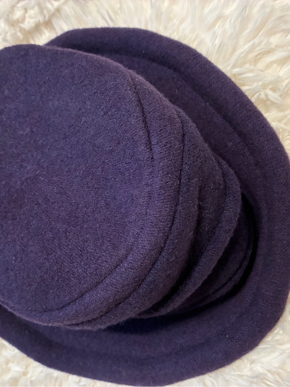 Womens Scala 100% Classic Wool Felt Cloche Hat - Dark Blue